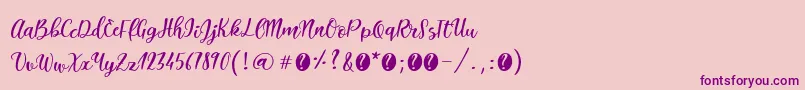 ItalianbreakfastRegular Font – Purple Fonts on Pink Background