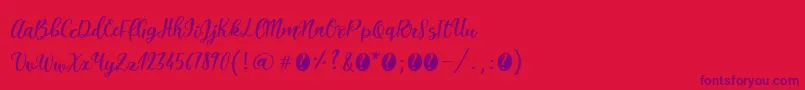 ItalianbreakfastRegular Font – Purple Fonts on Red Background