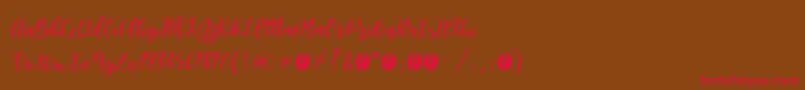 ItalianbreakfastRegular Font – Red Fonts on Brown Background