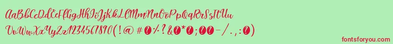 ItalianbreakfastRegular Font – Red Fonts on Green Background