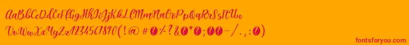 ItalianbreakfastRegular Font – Red Fonts on Orange Background