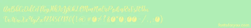 ItalianbreakfastRegular Font – Yellow Fonts on Green Background