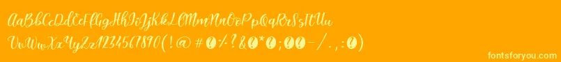 ItalianbreakfastRegular Font – Yellow Fonts on Orange Background