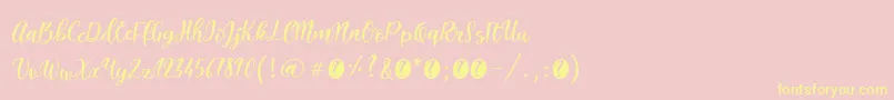 ItalianbreakfastRegular Font – Yellow Fonts on Pink Background