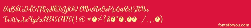 ItalianbreakfastRegular Font – Yellow Fonts on Red Background