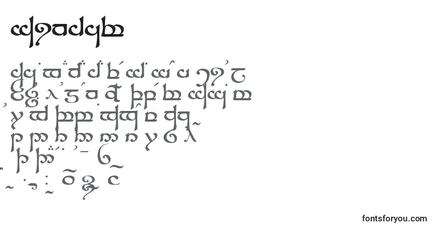 A fonte Sindar – alfabeto, números, caracteres especiais