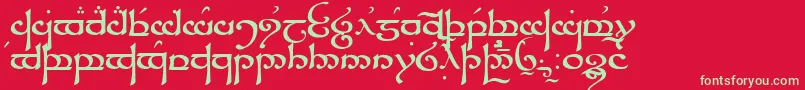 フォントSindar – 赤い背景に緑の文字