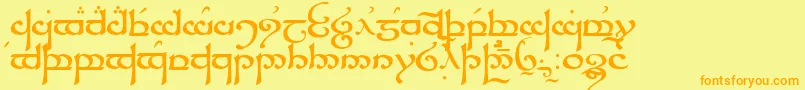Sindar Font – Orange Fonts on Yellow Background