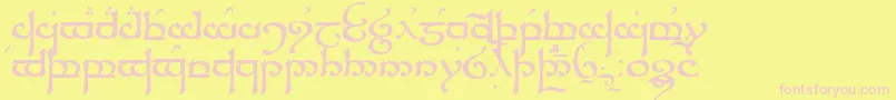 Sindar Font – Pink Fonts on Yellow Background