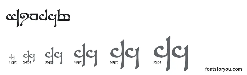 Sindar Font Sizes