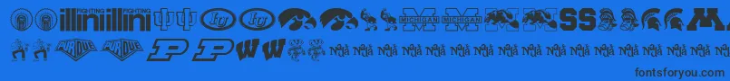 BigTenMania-Schriftart – Schwarze Schriften auf blauem Hintergrund