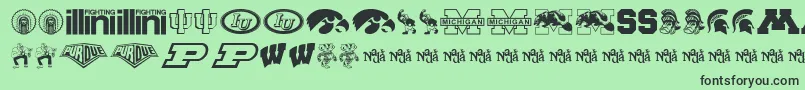 BigTenMania Font – Black Fonts on Green Background