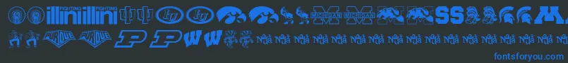 フォントBigTenMania – 黒い背景に青い文字