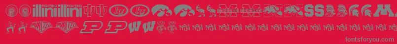 BigTenMania Font – Gray Fonts on Red Background