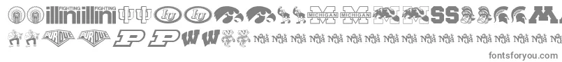 BigTenMania-fontti – harmaat kirjasimet valkoisella taustalla