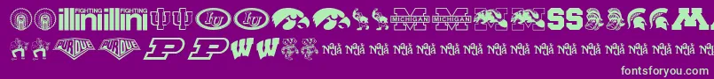 BigTenMania Font – Green Fonts on Purple Background