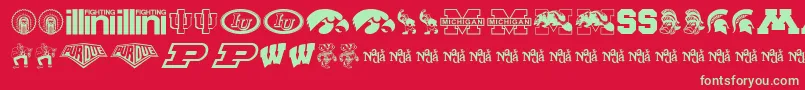 BigTenMania Font – Green Fonts on Red Background