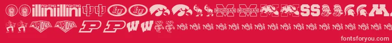 フォントBigTenMania – 赤い背景にピンクのフォント