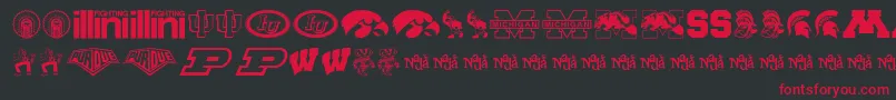 フォントBigTenMania – 黒い背景に赤い文字