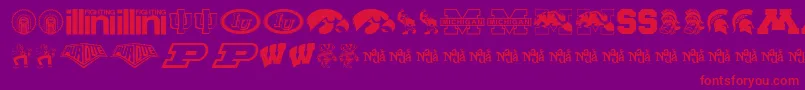 BigTenMania Font – Red Fonts on Purple Background