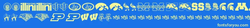 BigTenMania Font – Yellow Fonts on Blue Background