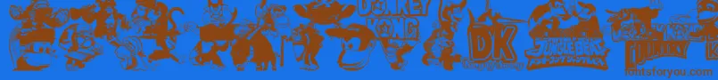 Шрифт Dkw – коричневые шрифты на синем фоне