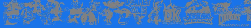 Dkw-Schriftart – Graue Schriften auf blauem Hintergrund