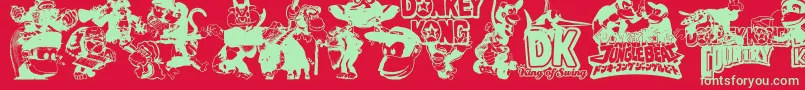Dkw Font – Green Fonts on Red Background