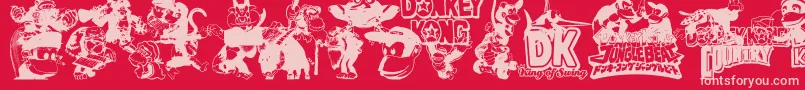 Dkw Font – Pink Fonts on Red Background