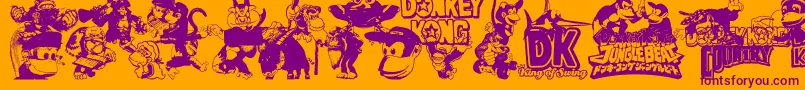 フォントDkw – オレンジの背景に紫のフォント