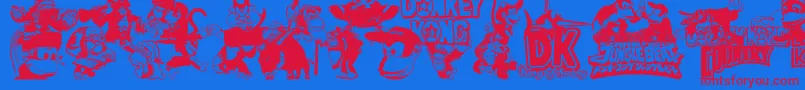 Dkw Font – Red Fonts on Blue Background