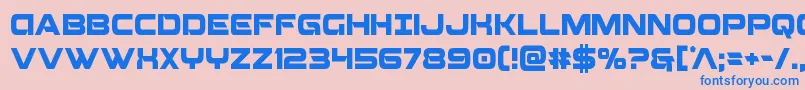 フォントBeamweaponcond – ピンクの背景に青い文字