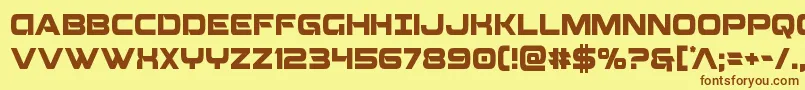 Beamweaponcond Font – Brown Fonts on Yellow Background