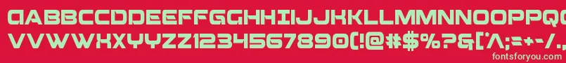 Beamweaponcond-Schriftart – Grüne Schriften auf rotem Hintergrund