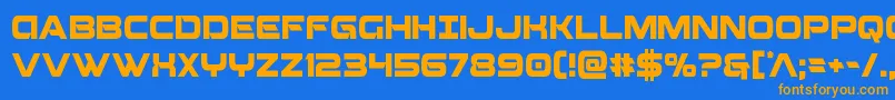 Beamweaponcond Font – Orange Fonts on Blue Background