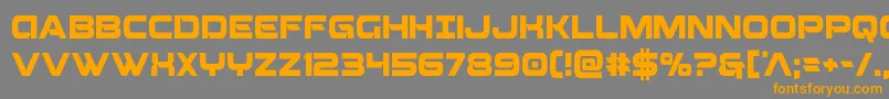 Beamweaponcond-Schriftart – Orangefarbene Schriften auf grauem Hintergrund