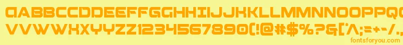 Beamweaponcond-Schriftart – Orangefarbene Schriften auf gelbem Hintergrund
