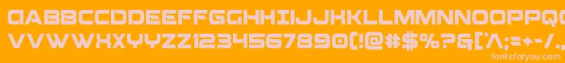Beamweaponcond-Schriftart – Rosa Schriften auf orangefarbenem Hintergrund