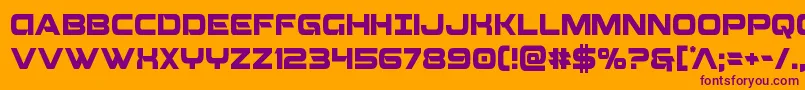 Beamweaponcond Font – Purple Fonts on Orange Background