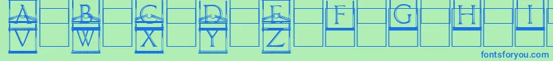 Paladincapitals-fontti – siniset fontit vihreällä taustalla
