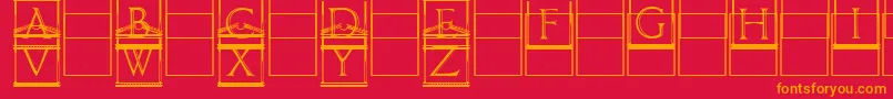 フォントPaladincapitals – 赤い背景にオレンジの文字
