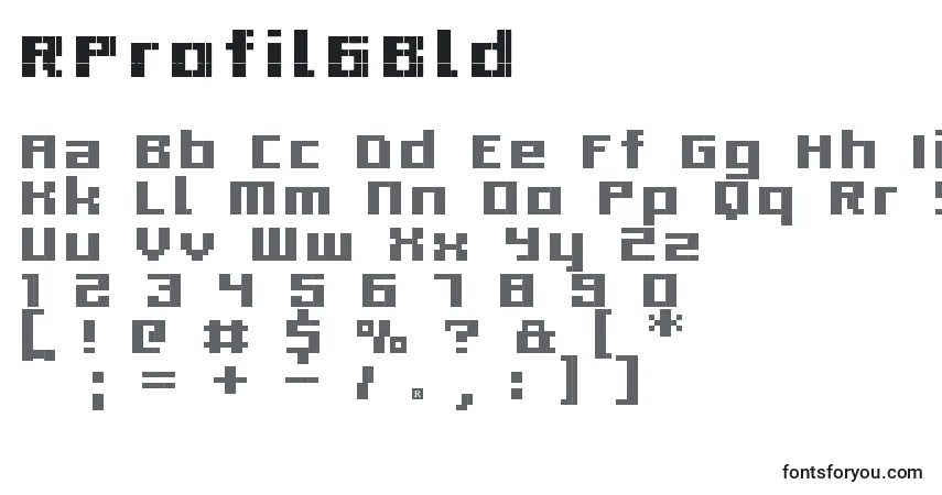 Fuente RProfil6Bld - alfabeto, números, caracteres especiales