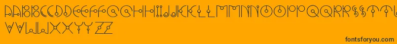 UfoNestRegluar Font – Black Fonts on Orange Background