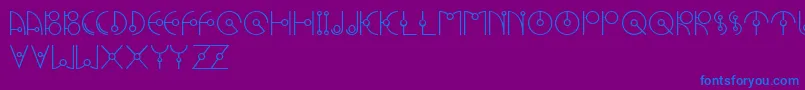 UfoNestRegluar Font – Blue Fonts on Purple Background