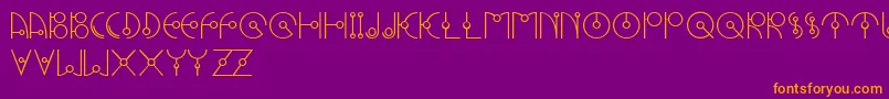 UfoNestRegluar-fontti – oranssit fontit violetilla taustalla