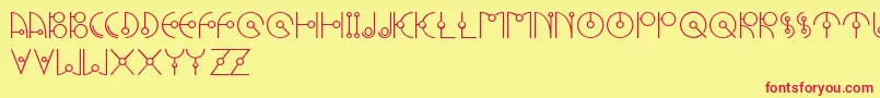 UfoNestRegluar Font – Red Fonts on Yellow Background