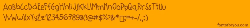 Matcha-Schriftart – Braune Schriften auf orangefarbenem Hintergrund