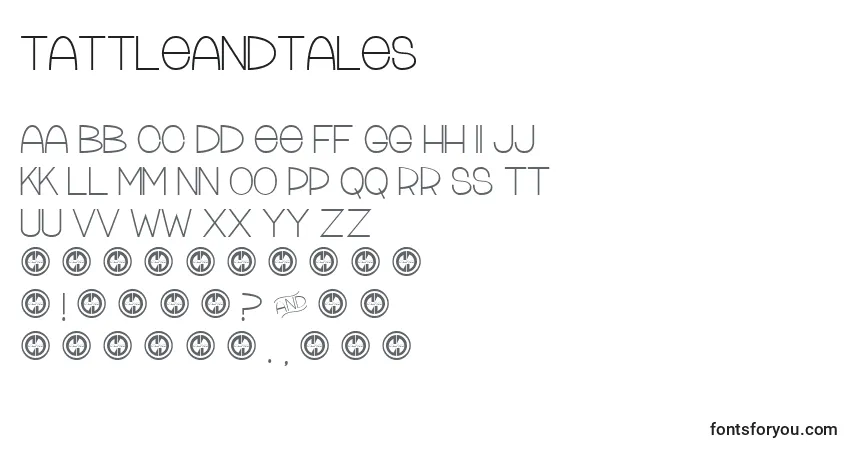 Czcionka Tattleandtales – alfabet, cyfry, specjalne znaki