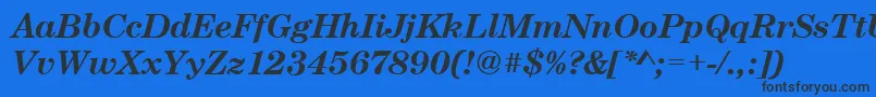 CenturyschtBoldItalic-Schriftart – Schwarze Schriften auf blauem Hintergrund