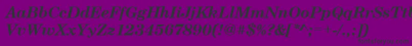 Fonte CenturyschtBoldItalic – fontes pretas em um fundo violeta